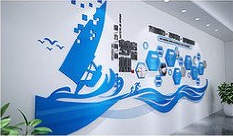 贵港海浪主题文化墙如何设计?