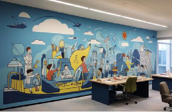 贵港办公室墙绘的特点。