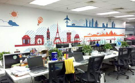 贵港教你设计办公室墙绘的方法。